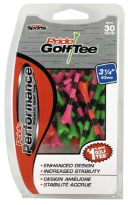 pride golf tee “pride performance striped golf tees (pack of 30), 3-1/4″”, citrus mix