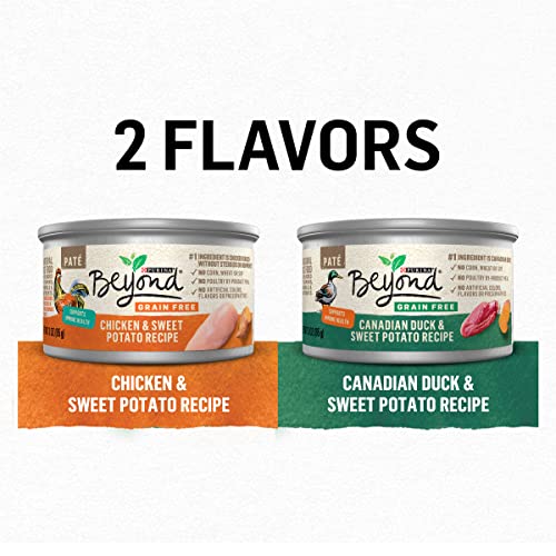 Purina Beyond Grain Free Natural Pate Wet Cat Food Variety Pack, Grain Free Poultry - (2 Packs of 12) 3 oz. Cans