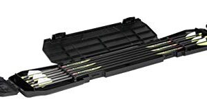 Plano Bow Max Arrow Case, Black, Archery Storage, Holds 6 Arrows Up To 32.75 in. Long, Internal Storage for Arrowheads, Fletchings and More, Resists Crushing and Scratches