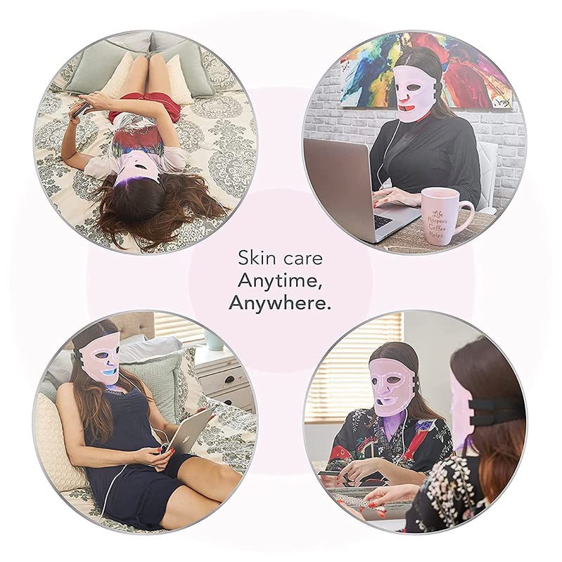 AURA Light Therapy Mask - Soft and Light-Weight - Latest 4 Colors LED Face Mask Light Therapy to Address Different Skin Care Needs - Beauty & Personal Care at the Comfort of Your Home