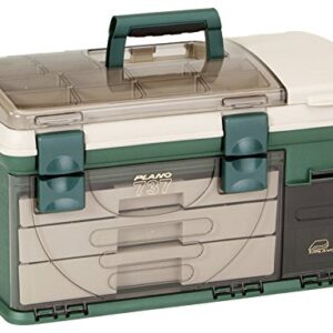 Plano 3-Drawer Tackle Box, Green Metallic/Beige, Premium Tackle Storage, Large (737-002)