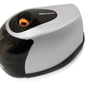 Office Depot Brand(R) Dual-Powered Pencil Sharpener, 6in., Black/Silver, 027523