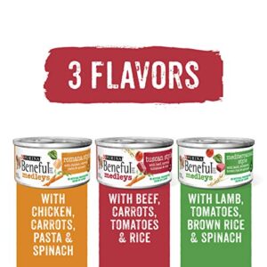 Purina Beneful Wet Dog Food Variety Pack, Medleys Tuscan, Romana & Mediterranean Style - (2 Packs of 12) 3 oz. Cans