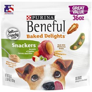 purina beneful made in usa facilities dog training treats, baked delights snackers – (4) 36 oz. pouches