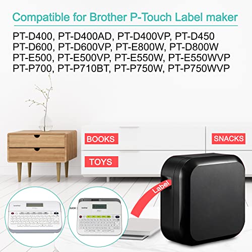 NineLeaf 1 Pack Compatible for Brother TZe-435 TZe435 TZ-435 TZ435 Label Tape 12mm 1/2'' 0.47'' White on Red Standard Laminated Labeling Work with P-Touch PT-D210 PTD400AD PTH110 PT-D600 Label Maker