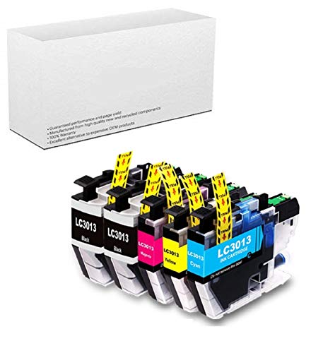 AM-Ink 5-Pack Compatible Ink Cartridge LC3013 Replacement for Brother MFC-J491DW MFC-J497DW MFC-J895DW MFC-J690DW (2-Black, 1-Cyan, 1-Magenta, 1-Yellow)