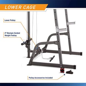 Marcy Pro Deluxe Cage System with Weightlifting Bench All-in-One Home Gym Equipment PM-5108