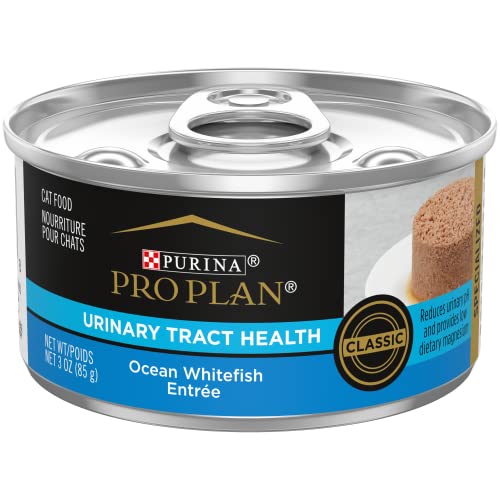 Purina Pro Plan Urinary Tract Cat Food Wet Pate, Urinary Tract Health Ocean Whitefish Entree - (24) 3 oz. Pull-Top Cans