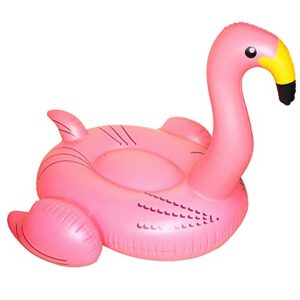 swimline original 90627 giant inflatable flamingo pool float floatie ride-on lounge w/ stable legs wings large rideable blow up summer beach swimming party lounge big raft tube decoration toys kids