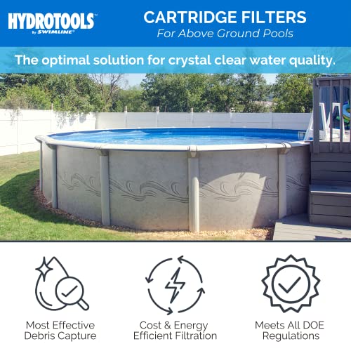 Swimline HYDROTOOLS Sure-Flo Cartridge Pool Filter Complete System for Above Ground Pools | 50 SQ FT | 0.54 THP DOE Compliant Pump 3720 GPH | for Pools Up to 15600 Gallons | Energy Efficient