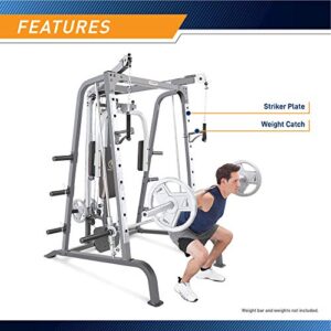 Marcy Smith Cage Workout Machine, Full Body Workout Bench for Home Gym, Gym Equipment with Linear Bearing, Steel MD-9010G (MD-9010)