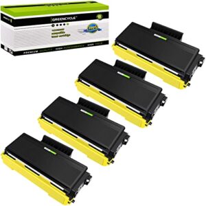 greencycle 4 pack tn650 tn-650 black toner cartridge compatible for brother hl-5370dw hl-5370dwt mfc-8690dw laser printer (4 pack, tn650)