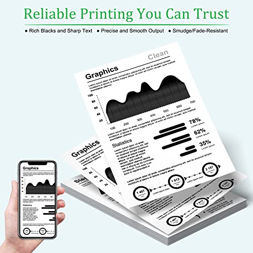 greencycle 4 Pack TN650 TN-650 Black Toner Cartridge Compatible for Brother HL-5370DW HL-5370DWT MFC-8690DW Laser Printer (4 Pack, TN650)