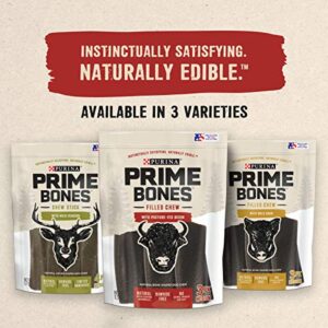 Purina Prime Bones Made in USA Facilities Natural Small Dog Treats, Filled Chew With Pasture-Fed Bison - 14 ct. Pouch