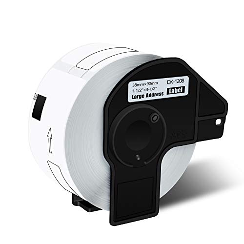 GREENCYCLE 1PK Compatible for Brother DK-1208 DK1208 Address Paper Label Roll 38mm (1-1/2) Inches 90mm to Brother Ptouch QL-1050 QL-500 QL-Series w/Frames