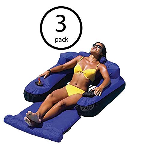 Swimline 9047 Swimming Pool Fabric Inflatable Ultimate Floating Lounger (3 Pack)