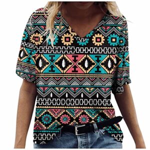 T Shirts for Women Dressy Cute Tops for Women Casual Basic Short Sleeve Shirts for Women Regular Fit Wear with Leggings Flowy Foral Print Blouses Dressy Casual Blouses