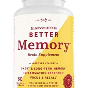 Interceuticals Better Memory - Theracurmin Curcumin 90 mg - Clinically Proven Dose, Improves Focus, Recall, Memory, and Mood* - High Absorption Turmeric Extract* (1 Bottle)