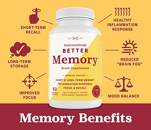 Interceuticals Better Memory - Theracurmin Curcumin 90 mg - Clinically Proven Dose, Improves Focus, Recall, Memory, and Mood* - High Absorption Turmeric Extract* (1 Bottle)