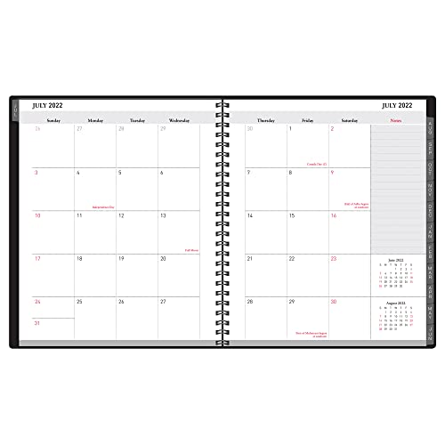 Office Depot® Brand Weekly/Monthly Academic Planner, Horizontal Format, 8" x 11", 30% Recycled, Black, July 2022 to Augu