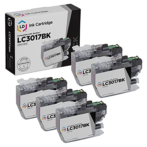 LD Products Compatible Ink Cartridge Replacement for Brother LC3017BK High Yield (Black, 5-Pack)