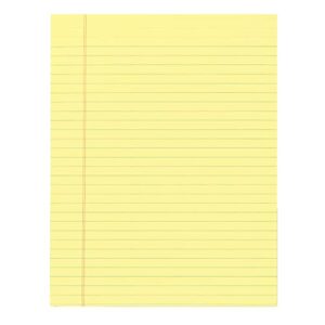 Office Depot Glue-Top Writing Pads, 8 1/2in. x 11in., Legal Ruled, 50 Sheets, Canary, Pack Of 12 Pads, 99412