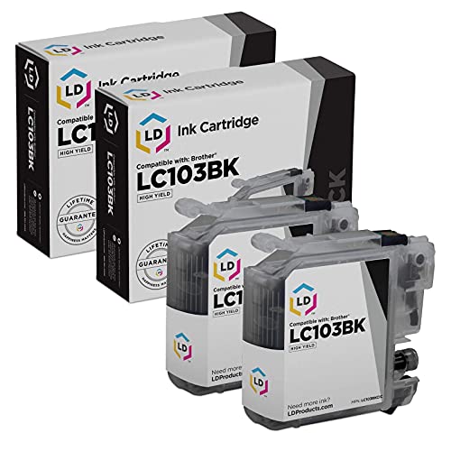 LD Products Compatible Ink Cartridge Replacement for Brother LC103BK High Yield (Black, 2-Pack)