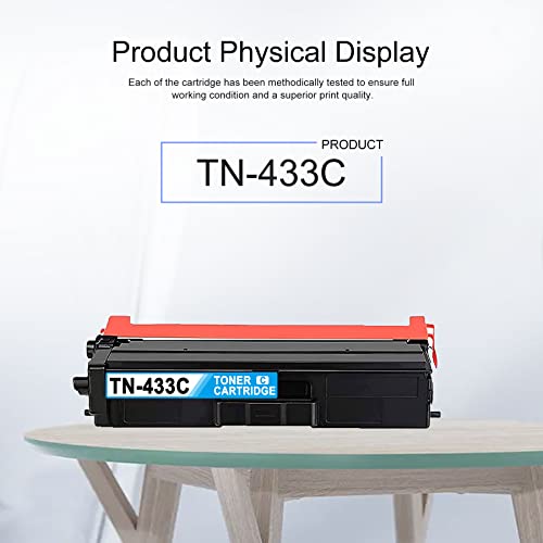 MITOCOLOR Compatible TN433 TN-433C Toner Cartridge 1-Pack TN433C Cyan Toner High Yield Replacement for Brother MFC-L8610CDW HL-L8260CDW HL-L9310CDW MFC-L9570CDW MFC-L8900CDW Printer