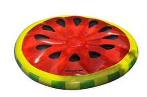 swimline watermelon slice floating pool island red/green 60” diameter