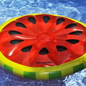 Swimline Watermelon Slice Floating Pool Island Red/Green 60'' Diameter