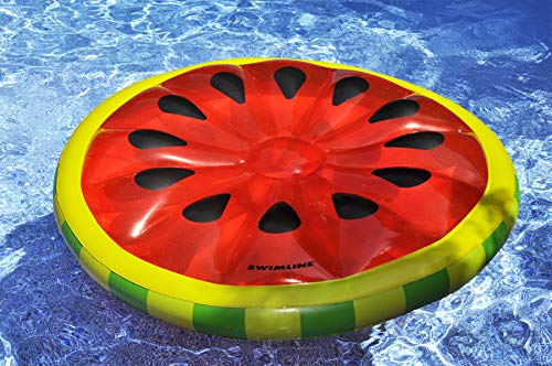 Swimline Watermelon Slice Floating Pool Island Red/Green 60'' Diameter