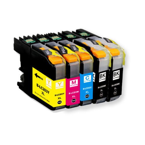 Tonerstocks 5 Pack Replacement Ink Cartridge Combo For Brother LC203 XL LC203XL (2 Black, 1 Cyan, 1 Magenta, 1 Yellow) For MFC-J460DW MFC-J480DW MFC-J485DW MFC-J680DW MFC-J880DW MFC-J885DW