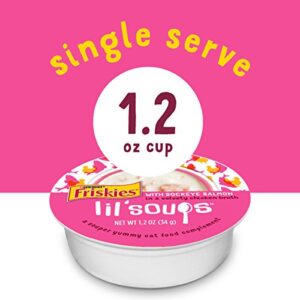 Purina Friskies Natural, Grain Free Wet Cat Food Complement, Lil' Soups With Sockeye Salmon in Chicken Broth - (8) 1.2 oz. Cups