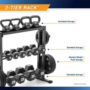 Marcy Combo Weights Storage Rack for Dumbbells, Kettlebells, and Weight Plates DBR-0117