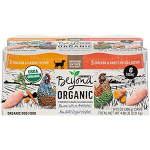 Purina Beyond Natural, Pate, High Protein Wet Dog Food Variety Pack, Organic Chicken Recipes - (2 Packs of 6) 13 Oz. Cans