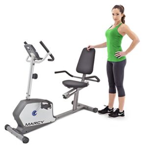 Marcy Recumbent Exercise Bike with Adjustable Seat and 8 Resistance Levels, 300 Pound Capacity NS-1201R