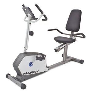 Marcy Recumbent Exercise Bike with Adjustable Seat and 8 Resistance Levels, 300 Pound Capacity NS-1201R