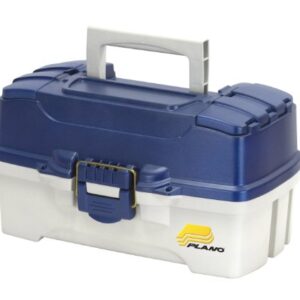 Plano 2-Tray Tackle Box with Dual Top Access, Blue Metallic/Off White, Premium Tackle Storage, 620206, One Size