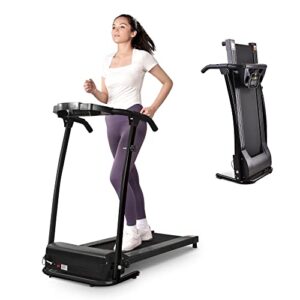 aw folding electric treadmill portable running walking treadmill with lcd display easy assembly for home cardio exercise