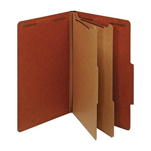 Office Depot® - Folder - Classification Folders - Clss Folder Legal 2DIV RED - 15" x 10.25" x 1" - red - PK of 5