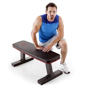 marcy deluxe versatile flat bench workout utility bench with steel frame sb-10510, black, 19.00 x 17.00 x 44.00 inches