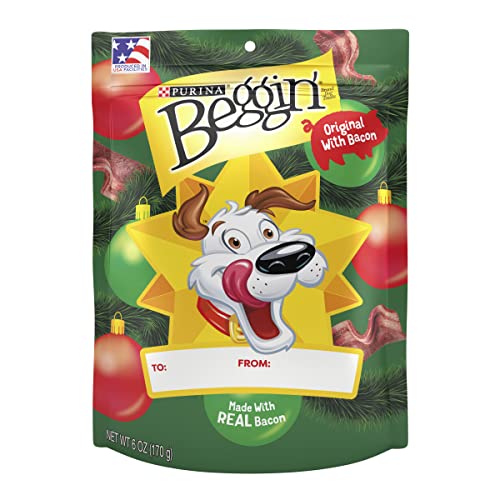 Purina Beggin' Strips Bacon Dog Treats Made in USA Facilities Adult Dog Training Treats 6 Ounce (Pack of 6)