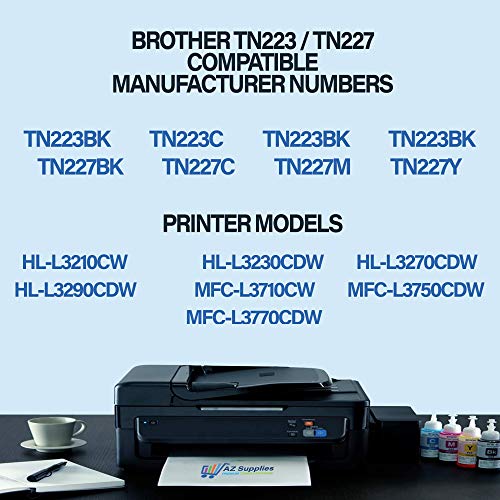 AZ SUPPLIES Compatible Toner Cartridge Replacement Brother TN227K TN227M TN227Y TN227C use in HL-L3210CW-L3230-L3270-L3290CDW MFC-L3710CW-L3750-L3770CDW (Black, High Yield Cyan Magenta Yellow, 4Pack)