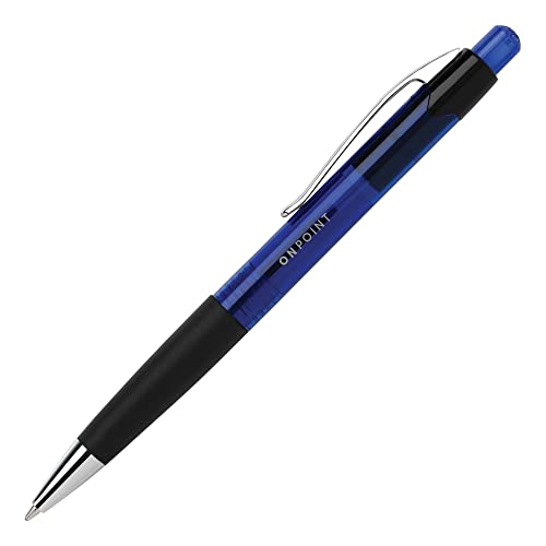 Office Depot Soft-Grip Retractable Ballpoint Pens, Medium Point, 1.0 mm, Blue Barrel, Blue Ink, Pack Of 12