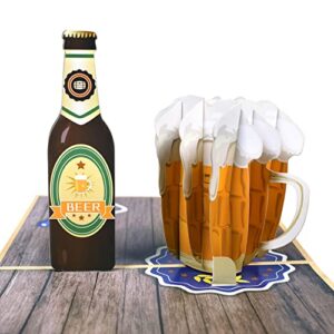 GREETING ART Beer Pop Up Card,8×6-3D Greeting Card, Pop Up Birthday Card for Dad, Brother or Friend,Happy Father's Day Card, Retirement Cards for Men