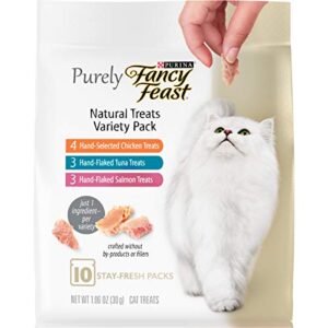purina fancy feast natural cat treats variety pack, purely natural – (5) 10 ct. pouches