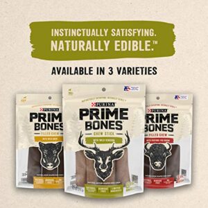 Purina Prime Bones Made in USA Facilities Limited Ingredient Small Dog Treats, Chew Stick with Wild Venison - 6 ct. Pouch