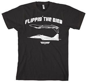 top gun officially licensed flippin´ the bird mens t-shirt (black), x-large