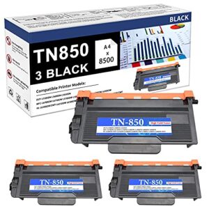 3 pack compatible tn-850 tn850 toner cartridge replacement for brother dcp-l5500dn l5600dn mfc-l6700dw l5700dw l5900dw hl-l6250dw l6400dw/dwt l5000d l5100dn printer,sold by hobbyunion