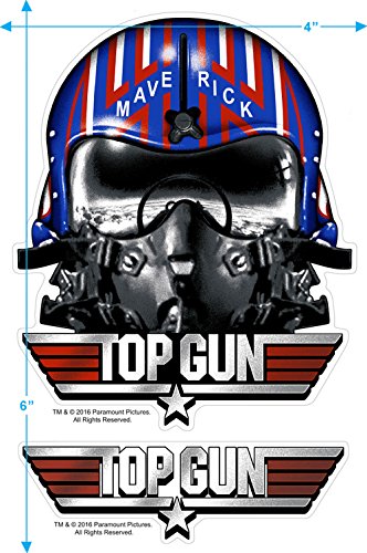 Top Gun Distressed Logo T-Shirt and Stickers (Medium) Heather Navy